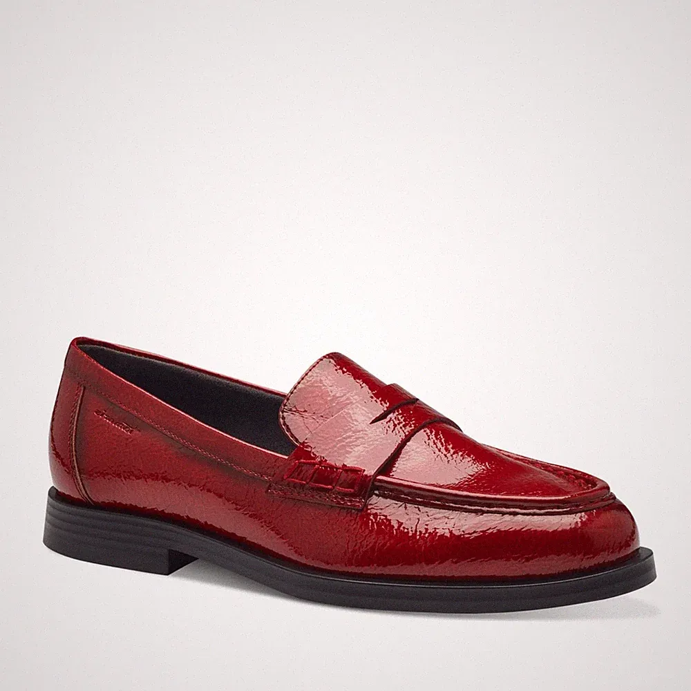 Tamaris Damen Rote Leder Loafer Freizeit 1-24311-41500
