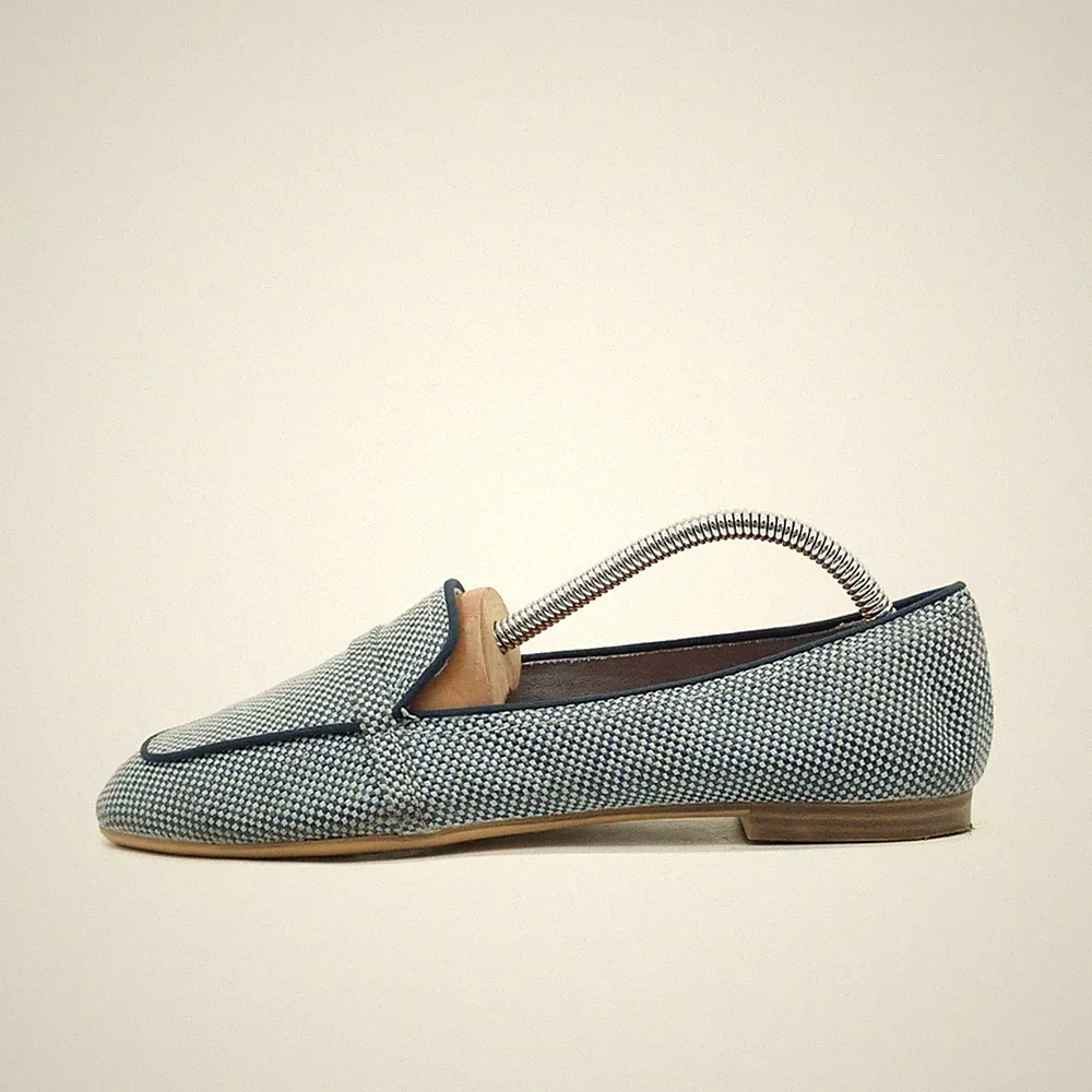 Tamaris Damen Slipper EU 37 Loafer Blau Textil Leicht Classics