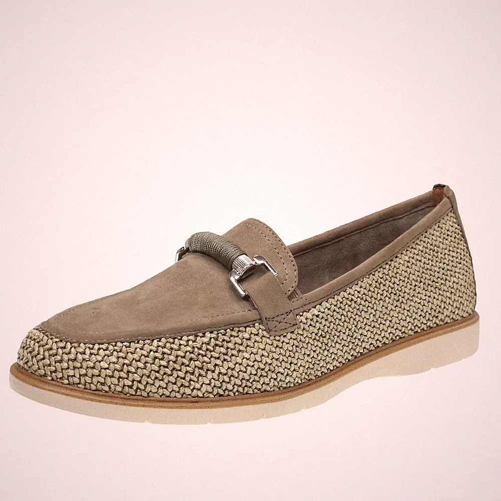 Tamaris Halbschuhe aus Wildleder und grünem Stoff - Größe 36 [22,5 cm] Damenschuhe