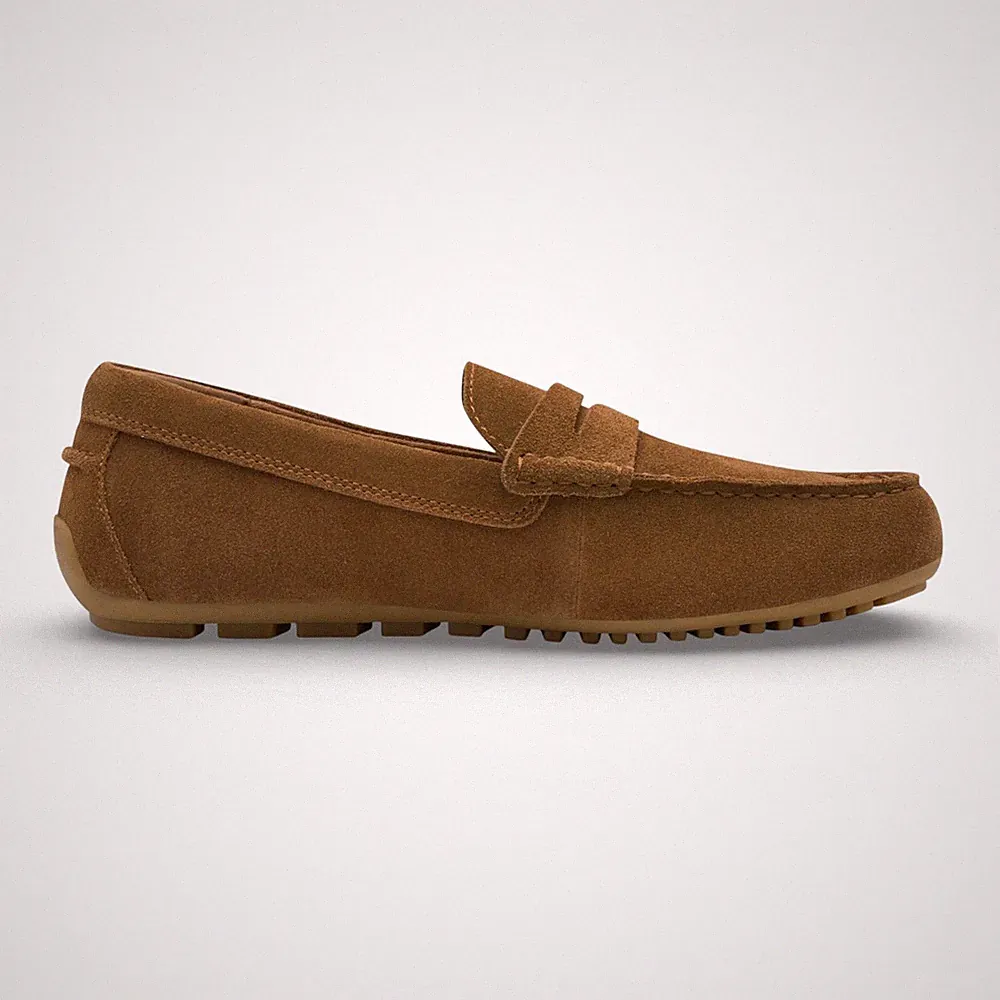 Tamaris Herren Hellbraun Wildleder Mokassin Klassische Halbschuhe Freizeitschuhe