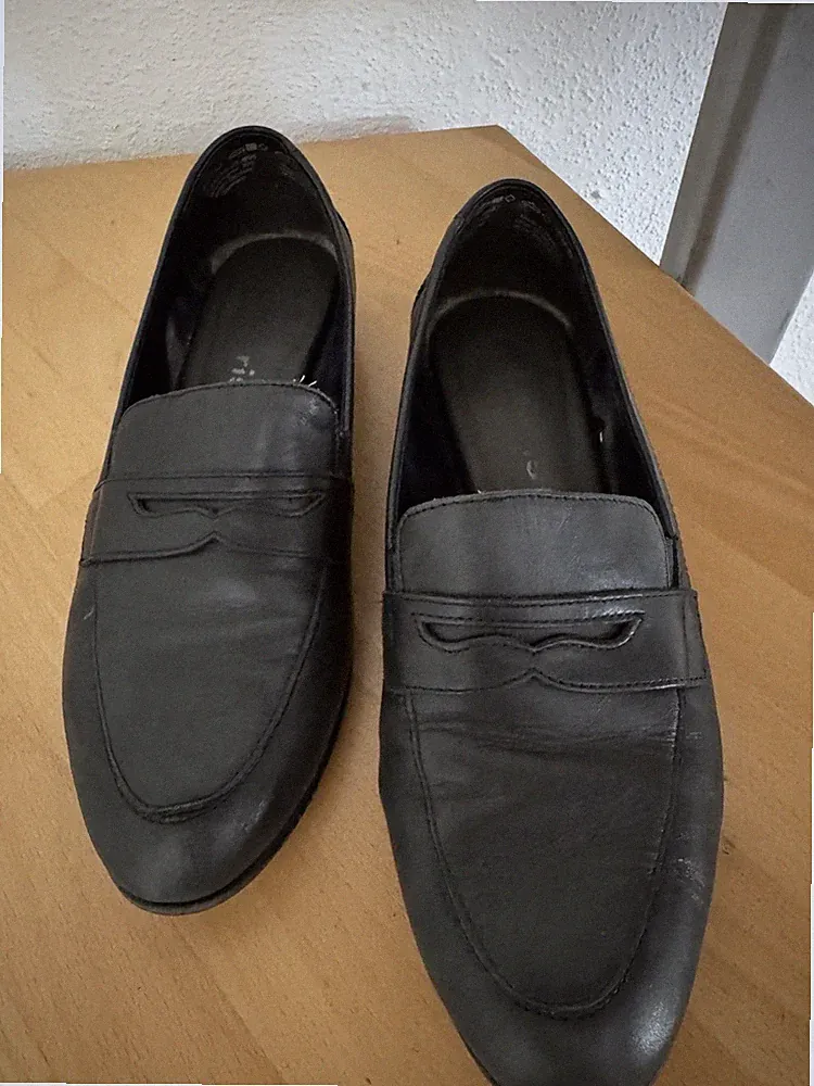 Tamaris Loafer Collegeschuh Mokassins Leder Schwarz Damen 39 (14)