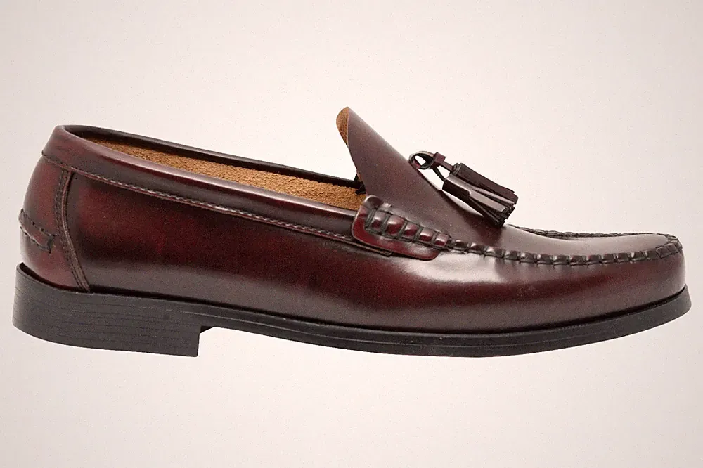Tassel Loafer mit Ledersohlen Herren Slipper schwarz Leder Mokassins Anzugschuhe