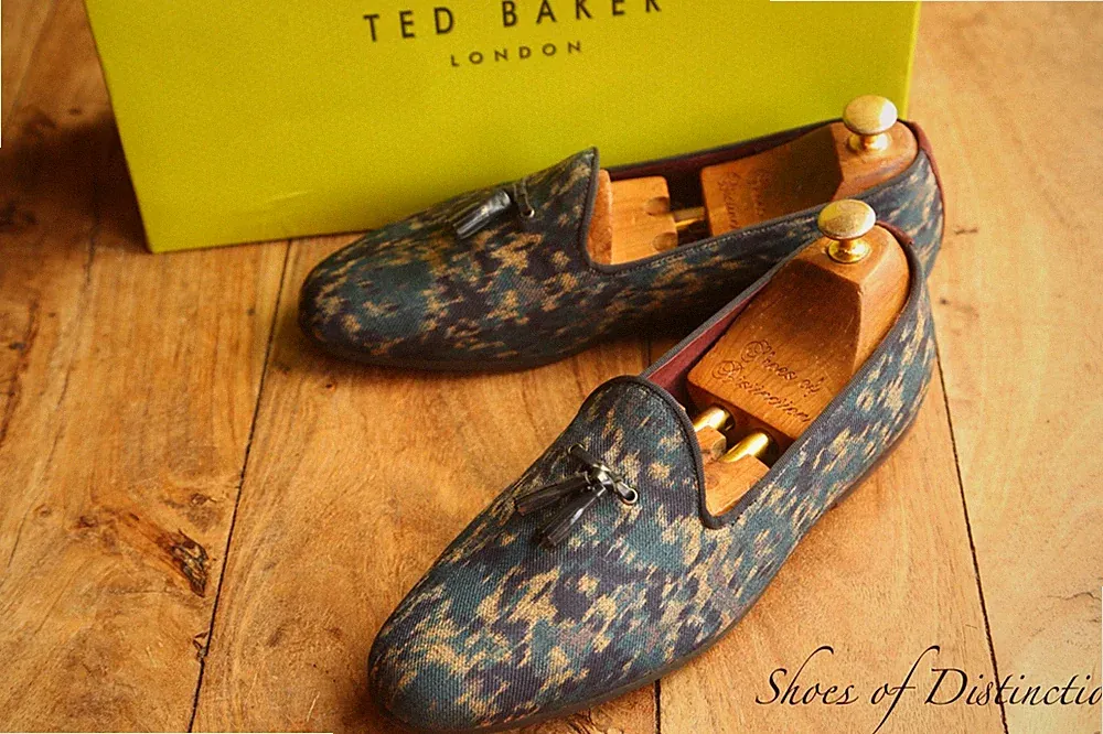 Ted Baker Grün Canvas Quaste Schuhe Halbschuhe Herren UK 8 US 9 EU 42