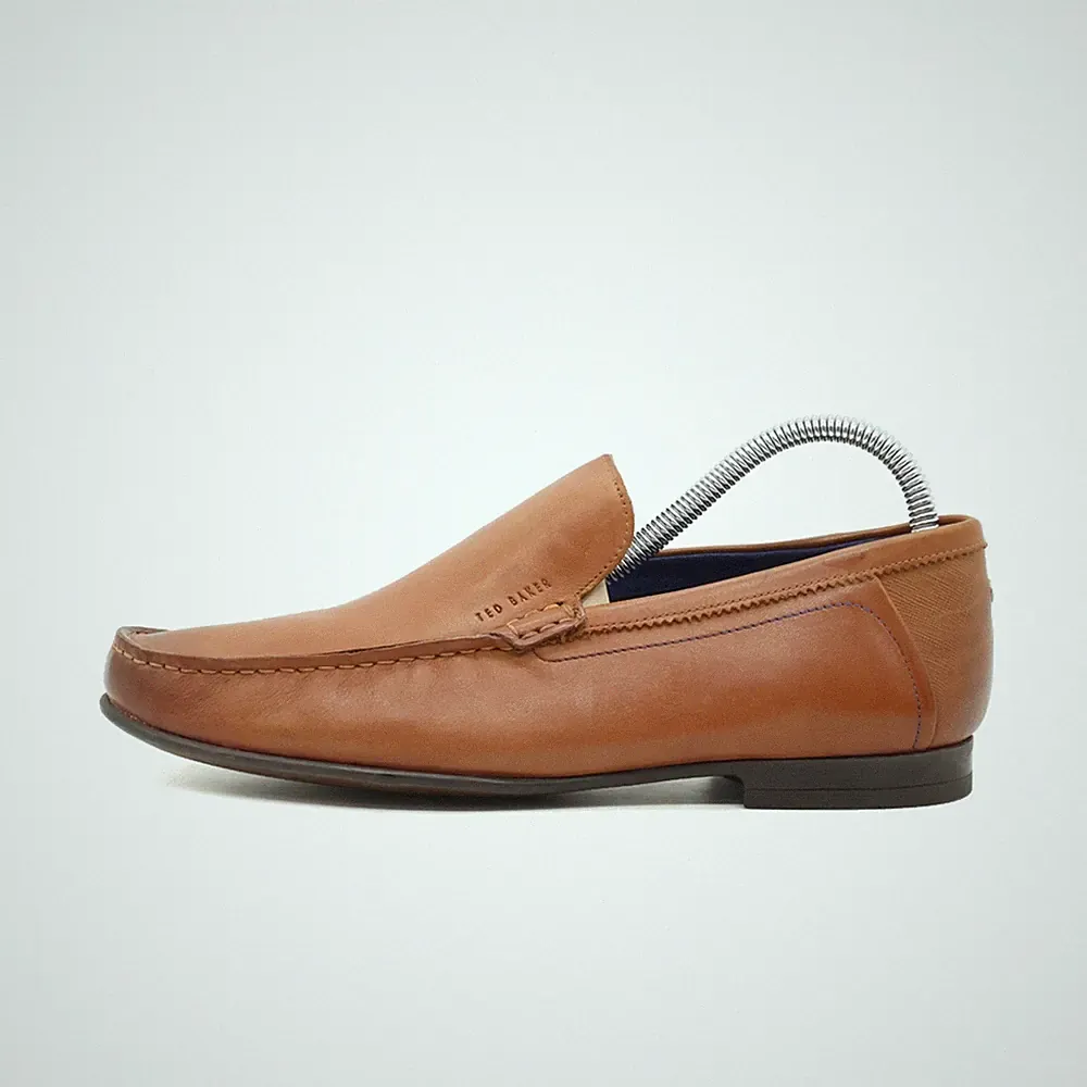 Ted Baker Herren Obisai Mokassin Braun Leder London Loafer EU 41.5