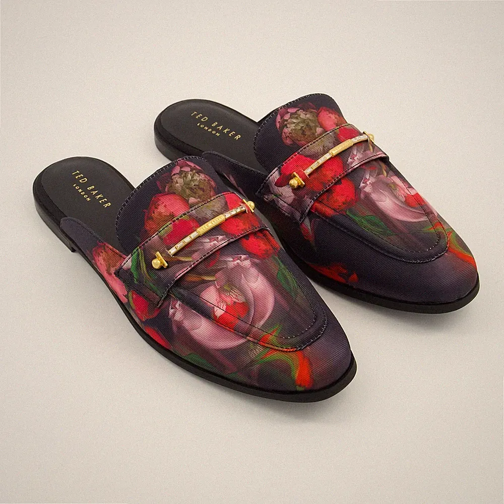 Ted Baker Schwarze Multi Zolaaa & Zola Icon Florale Mule Loafer Damenschuhe