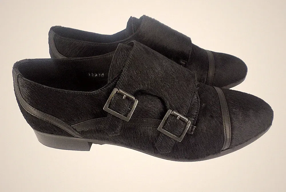 Ted & Muffy (DuoBoots) Foxtrot Black Hair Buckled Loafer UK 8 EU 41 JS51 06