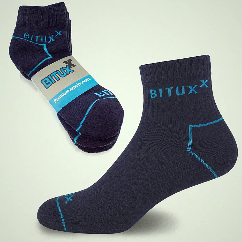 Tennissocken Sportsocken Arbeitssocken Unisex Strümpfe Quaters Navy Blau Bituxx®