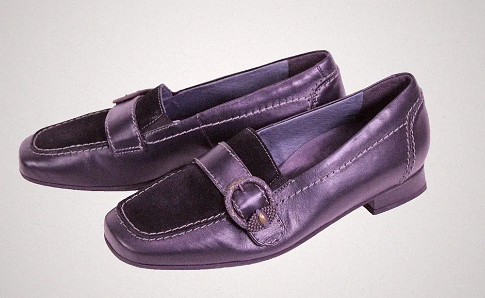 Theresia M. Slipper Schuhe Loafer Leder schwarz Gr. 37 Wechselfußbett CR170