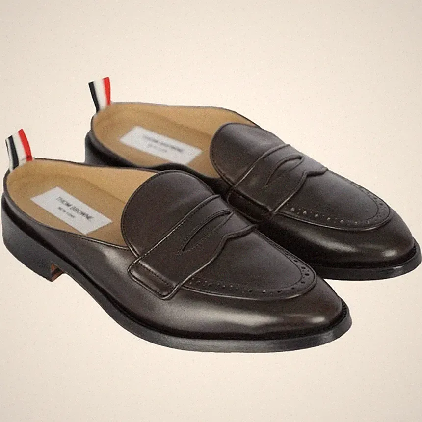 Thom Browne Varsity Penny Loafer Pantolette dunkelbraun MFL103A 06549 210 56656662 [U]
