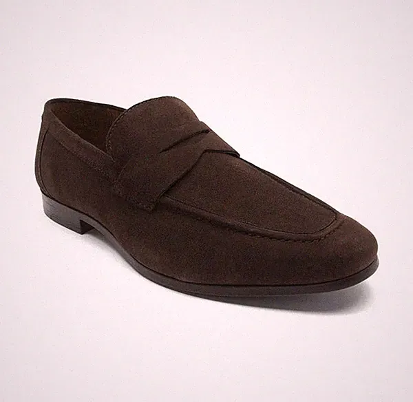 Thomas Crick Harley Herren Braun Penny Loafer Slipper Wildleder Smart Schuhe