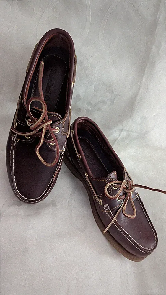 Timberland 2-eye Bootsschuhe Damen/Herren Leder Braun,wie NEU EU 38 US 7