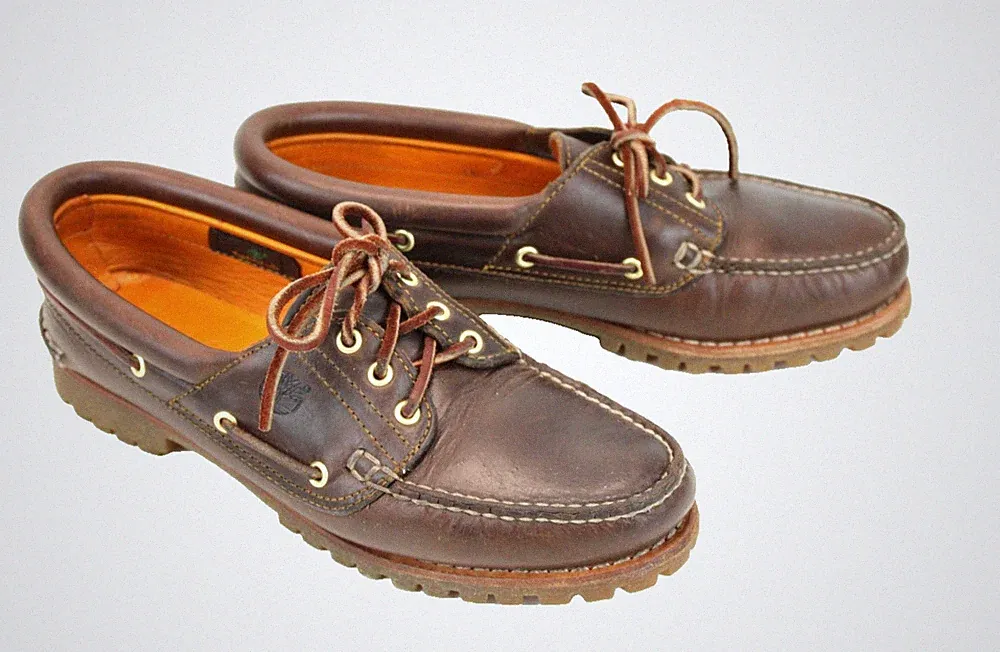 Timberland 3-Eye Loafer Boat Shoes Leder Gr. 41,5 braun Mokassins Schuhe FS198