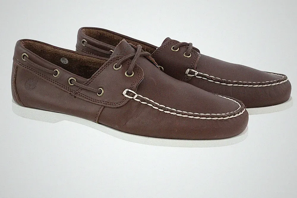 Timberland A199T Herren EU43/43,5 Braun Leder Ortholite Freizeit Halbschuhe *
