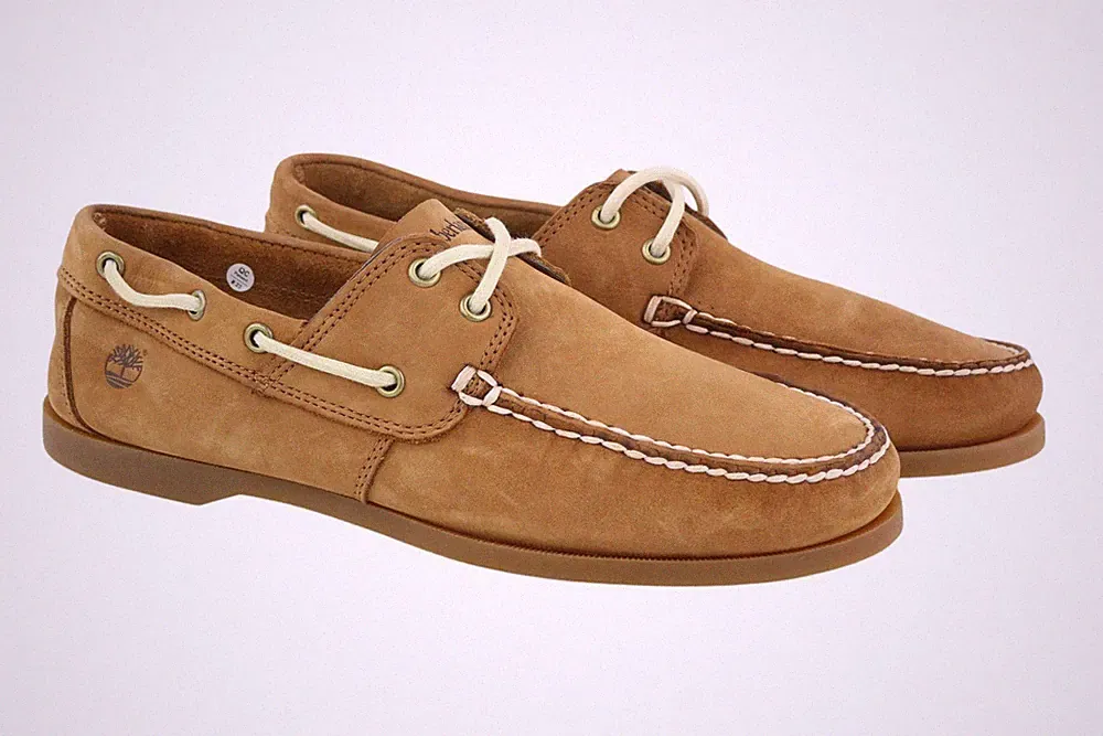 TIMBERLAND A2HEM Herren EU43/43,5 Braun Leder Ortholite Non Marking Halbschuhe *