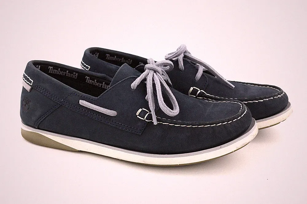 Timberland A416H Herren UK7 EU41 Blau Leder Slipper Halbschuh True Cloud Comfort *