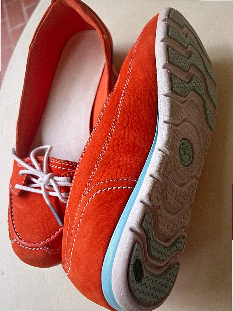 Timberland Bootsschuh Sneaker Low Top Leder Orange Unisex EU 39 Schnürung