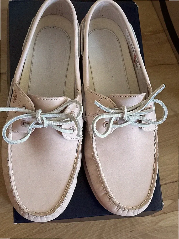 Timberland Bootsschuhe Rosa Leder Schnürung Logo UK 8 EU 39 Neu o. Karton