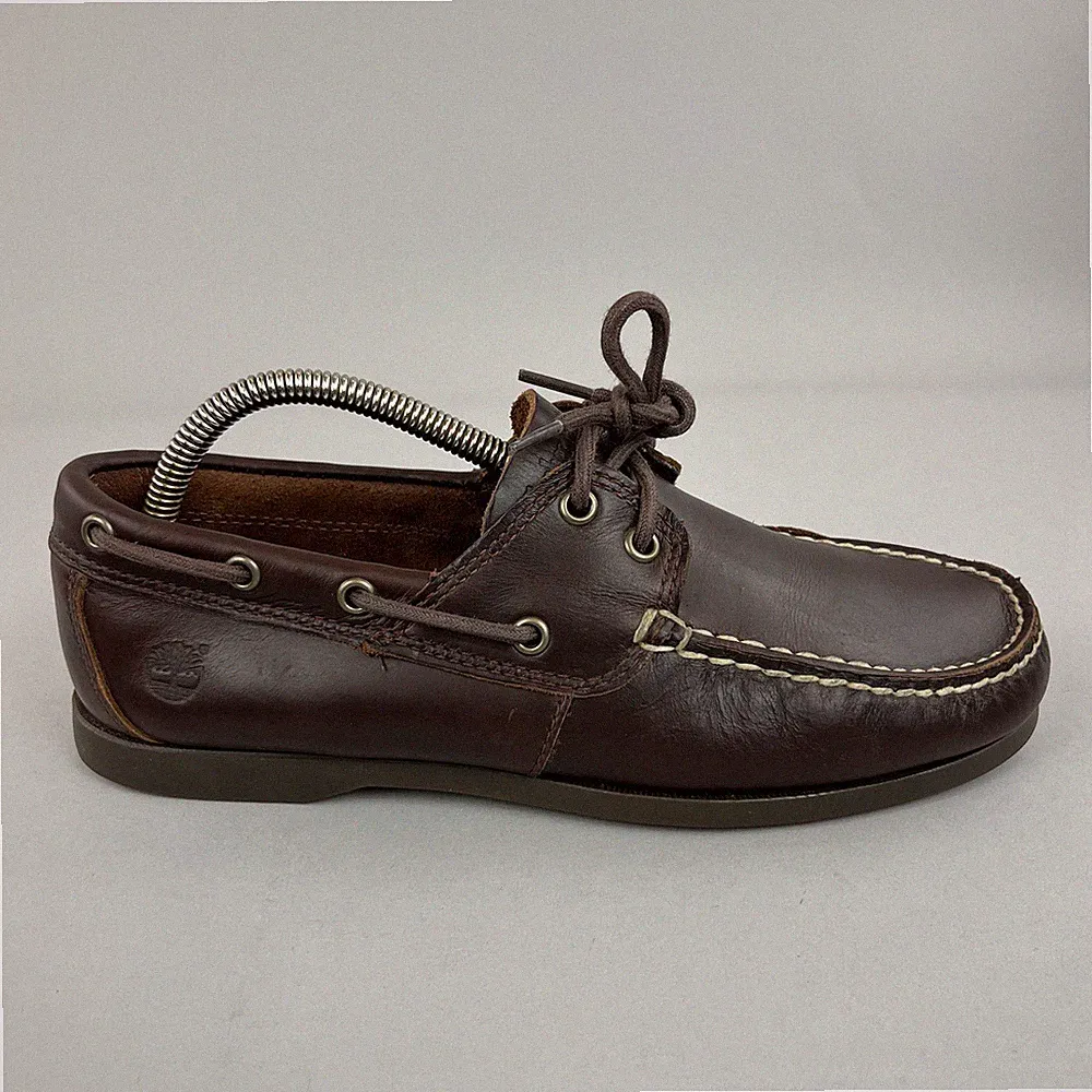 Timberland Braun Leder Boot Deck Halbschuhe Mokassin Freizeitschuhe US7,5 W UK7