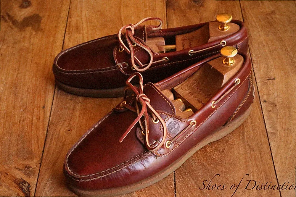 Timberland Burgund Leder Halbschuhe Boot Deck Schuhe Herren UK 9 US 9,5 W EU 43