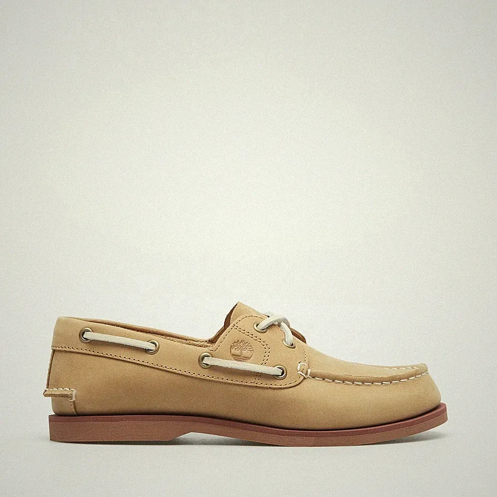 Timberland Classic Boat 2 Eye Halbschuh Bootsschuh Damen Leder Beige
