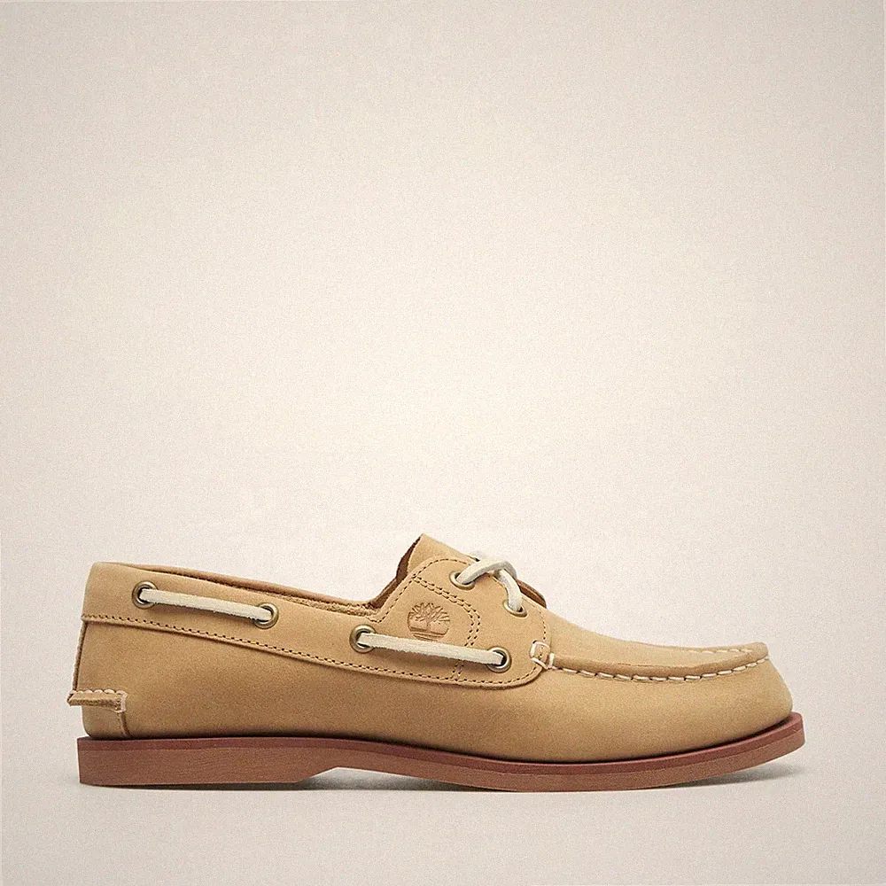 Timberland Classic Boat 2 Eye Halbschuh Bootsschuh Damen Leder Beige
