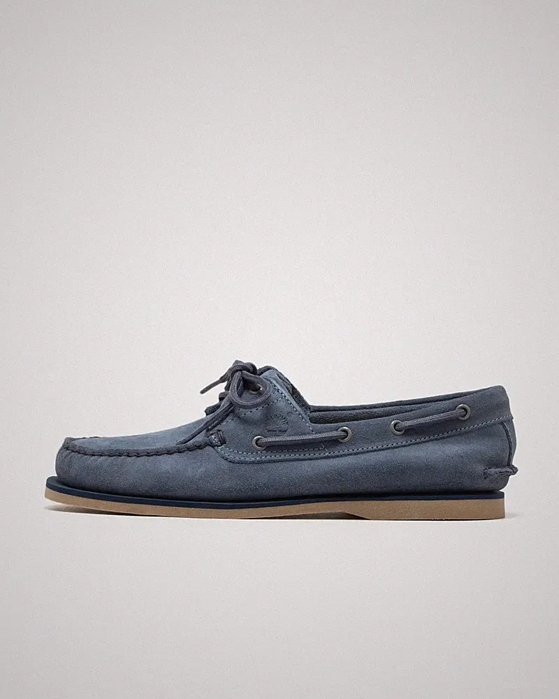 Timberland Classic Boat Halbschuh Bootsschuh Herren Leder Blau