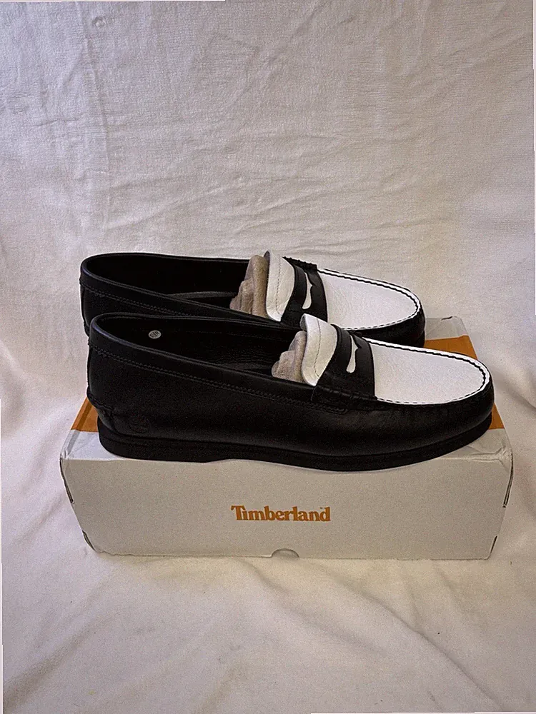 Timberland Classic Boat Loafer Black & White Uk 12,5