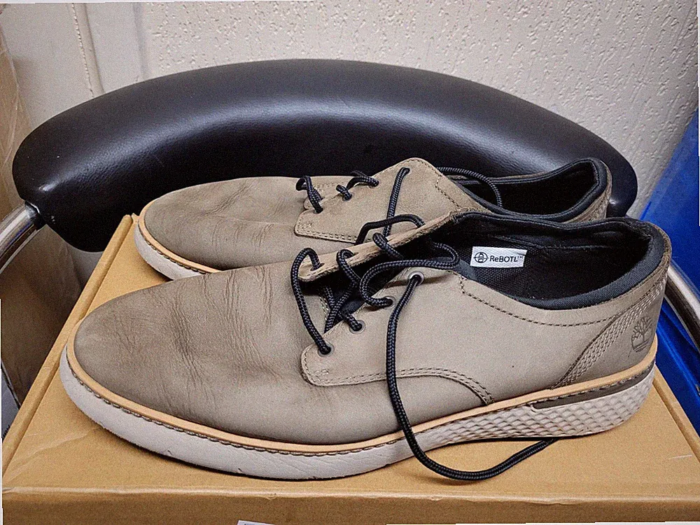 Timberland Cross Mark Plain Toe Oxford Herren Freizeitschuhe In Beige Größe UK 8,5