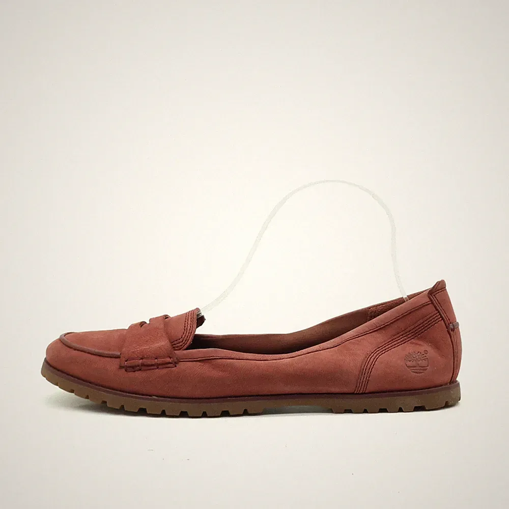 Timberland Damen Penny Loafer EU 39 A125Q Rot Wildleder Atmungsaktiv Mokassin