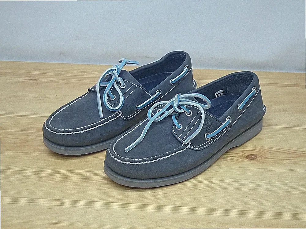 Timberland Defender blau Leder Halbschuhe Boot Deck Schuhe-UK Größe 7,5