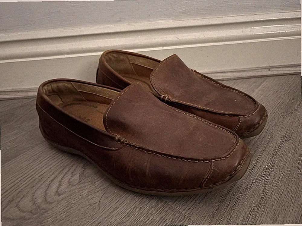 Timberland Herren Braun Leder Halbschuhe Slipper Bequem Schuhe Größe UK 9