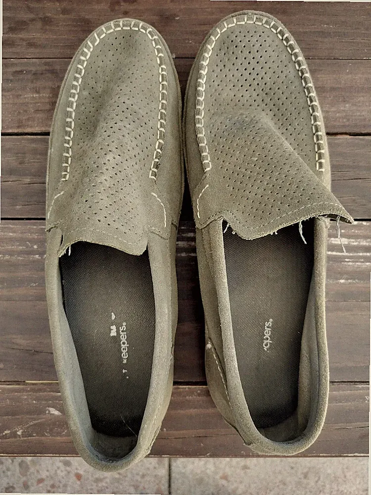Timberland Herren Loafer Slip-On Wildleder Khaki EU 44,5 klassisch runde Spitze