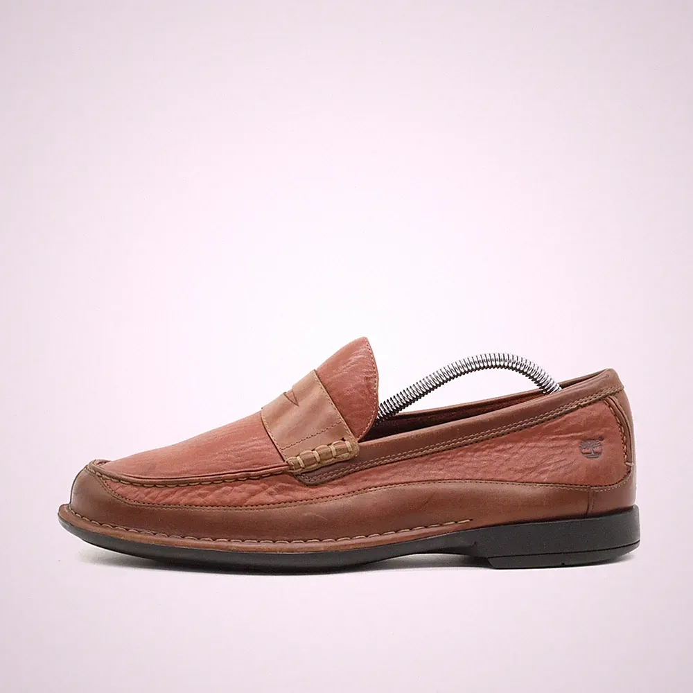 Timberland Herren Slipper EU 44,5 95216 Braun Leder Rutschfest Penny Loafer
