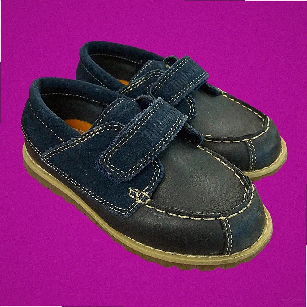 TIMBERLAND Kleinkind Halbschuhe, Leder & Wildleder, Klettverschluss, Navy, UK 8,5 | EU 26