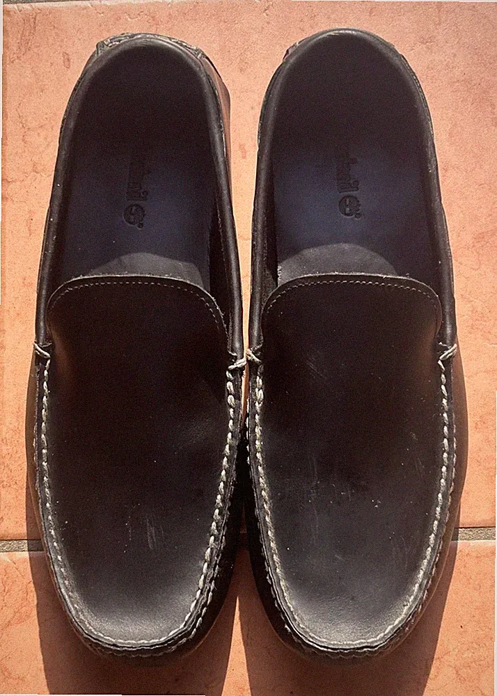 Timberland Loafer, Schwarz, Herren-Mokassin aus Glattleder, Grösse 45