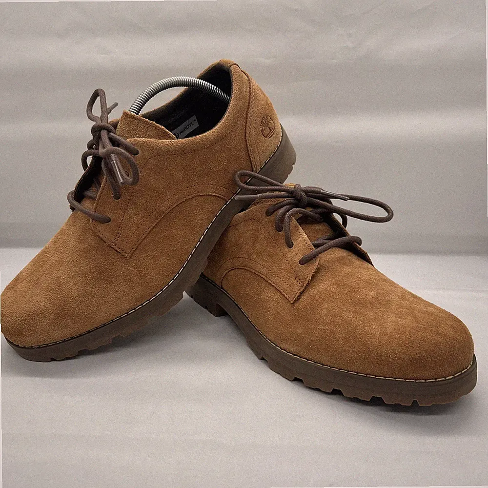 Timberland Wildleder Derby Schuhe Herren Braun Britton Square Rust UK 6,5 UVP 140£