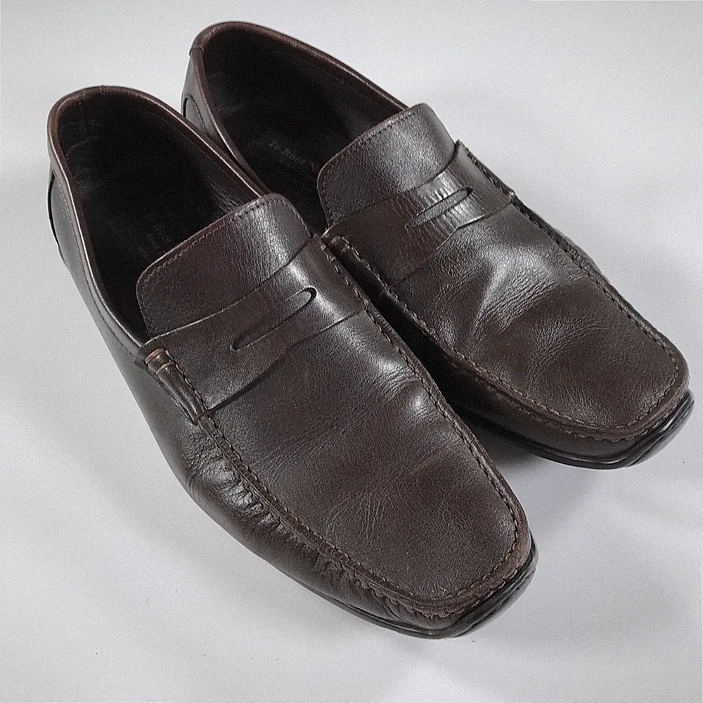 To Boot New York Pennyloafer Herren 11.5 Dunkelbraun Quadratisch Zehen Slipper