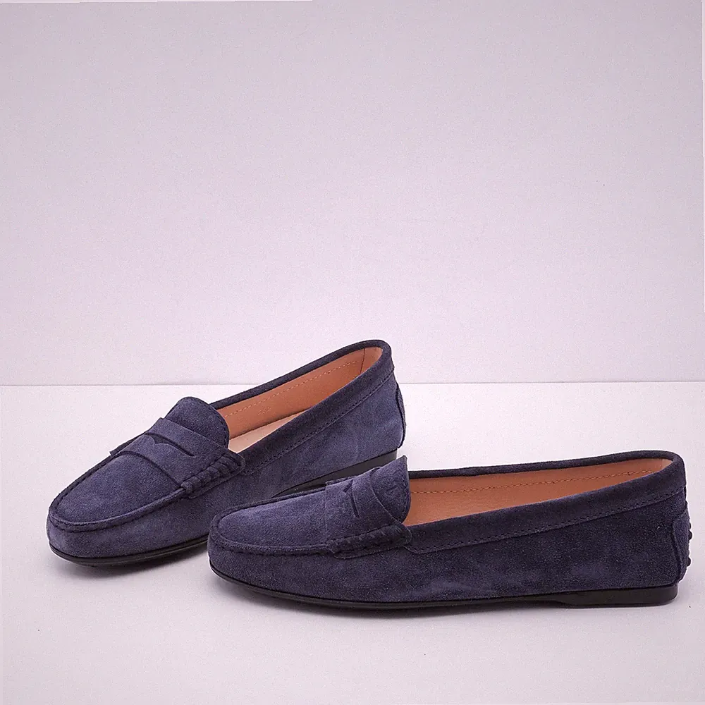 Tod's Damen Marine Wildleder Gomma Lu Mokassino Größe 36,5 EU 6,5 US 4 UK
