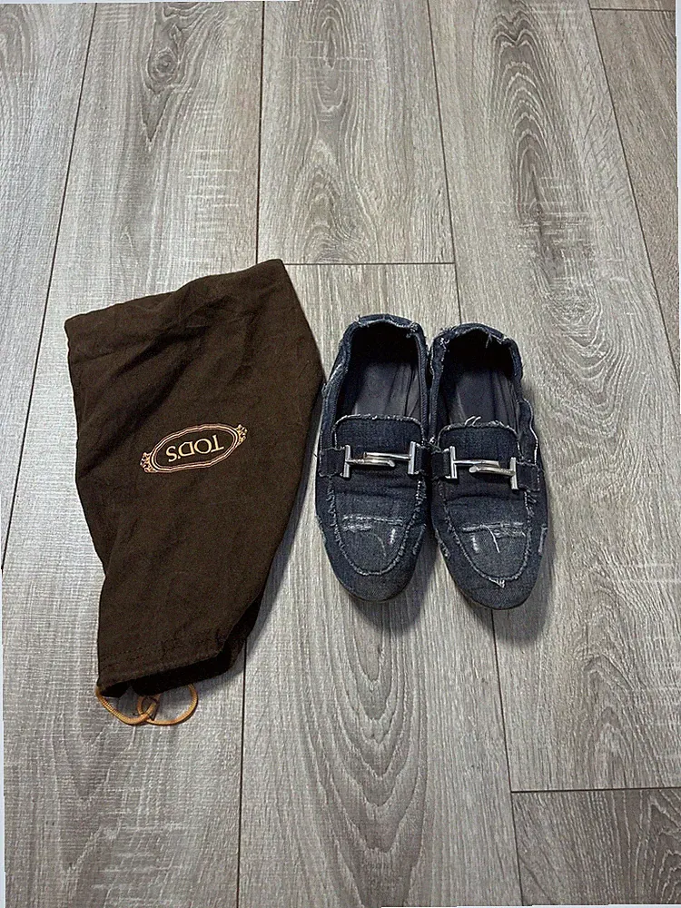 Tod’s Double T Loafer, Denim, Dunkelblau, EU 38, Sehr guter Zustand