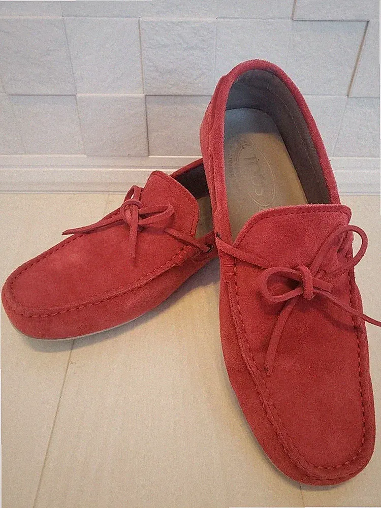 Tod’s Gommini Limited Red Suede Loafers Men’s 7.5 US/5A Italy New