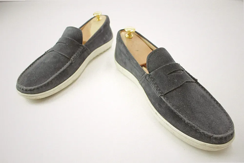 Tod's Gommino Loafer Slipper Herren Wildleder Blau UK 8,5 EU 42,5 Driving Shoes