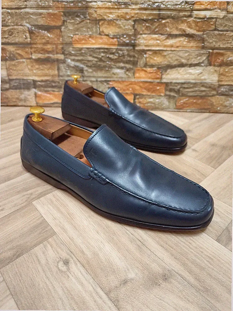 TOD'S HALBSCHUHE LEDER BLAU UK 10,5 - TOP ZUSTAND