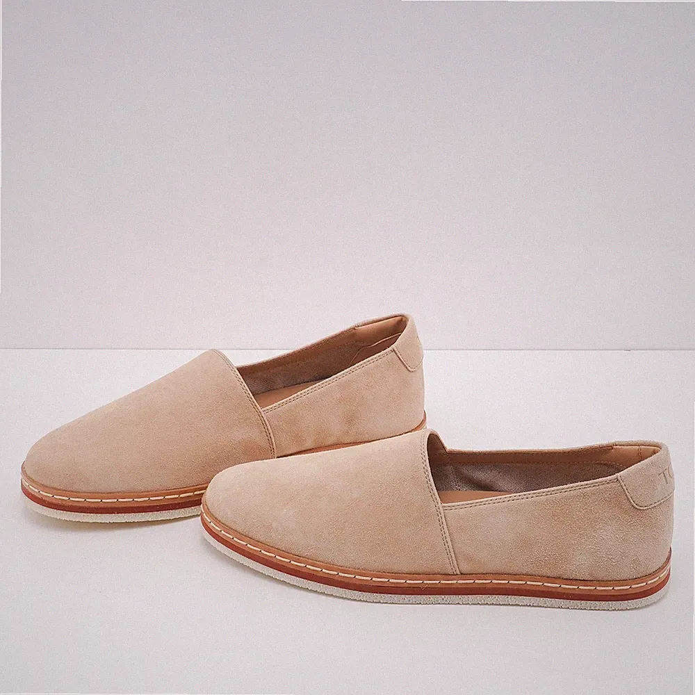 Tod's Herren Beige Halbschuhe Pantofola Gomma Super Sottile Größe 41 EU 9 US 7,5 UK