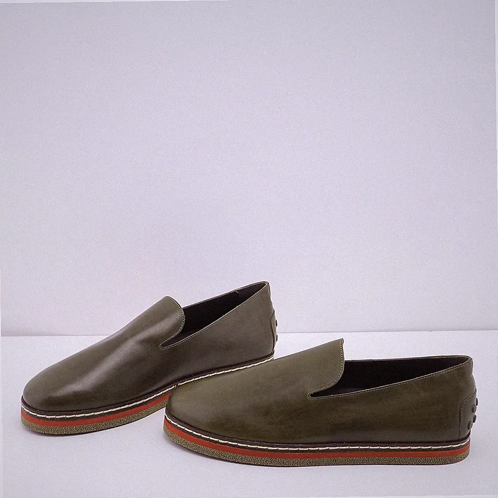 Tod's Herren Grün Slipper Gomma Super Sott 62K Halbschuhe Größe 44,5 EU 10 UK 11,5 US