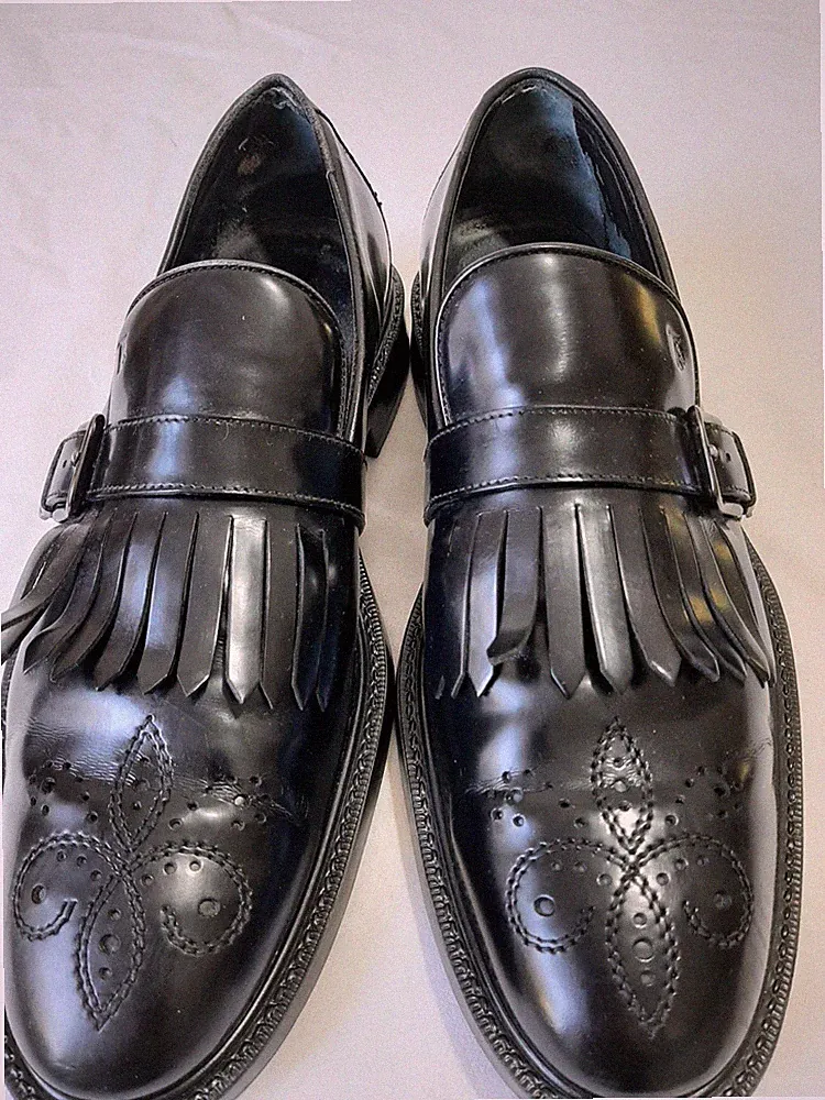Tod's Herren Halbschuhe Leder schwarz Fransen Schnalle Made in Italy Gr. 9 EU 43/43,5