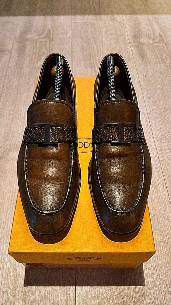 TOD’S Herren Loafer Slipper Leder Braun Gr. 42