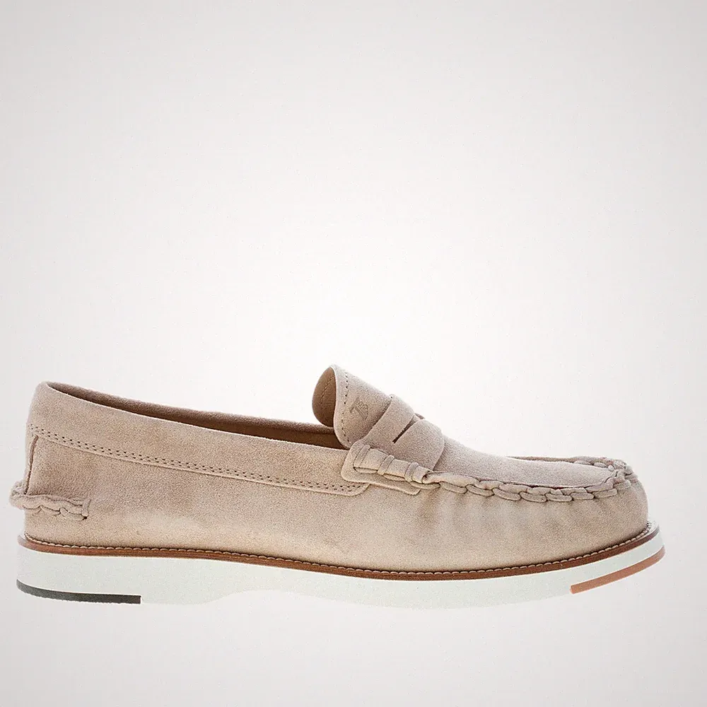 TOD'S herren schuhe beige suede penny loafer gummi sohle XXM02G0EG80RE0C609