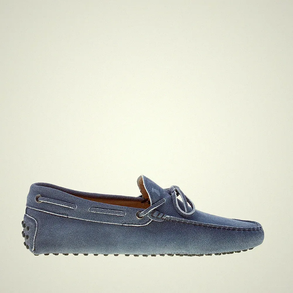 TOD'S herren schuhe Delavé blau suede gommini gurt loafer XXM0GW05470PONU215