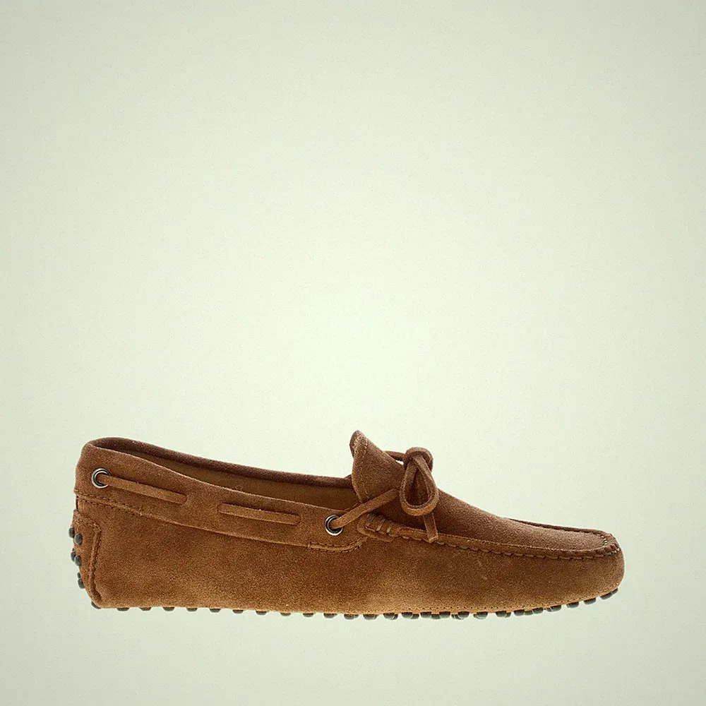 TOD'S Herren Schuhe Halbschuh Gummi Wildleder Braun Schnürung XXM0GW05470RE0S818