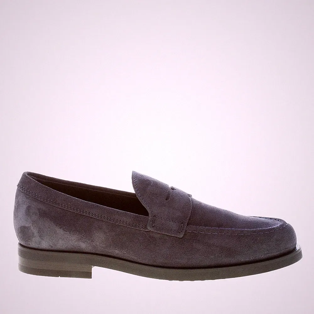 TOD'S Herren Schuhe Halbschuh Wildleder Nachtblau Penny Maske Gummisohle